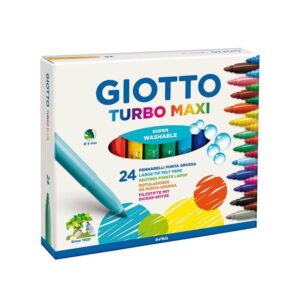 Giotto Turbo Maxi Πλενόμενοι Μαρκαδόροι Ζωγραφικής Χονδροί σε 24 Χρώματα