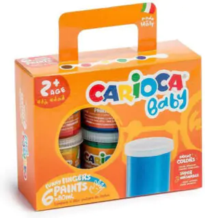 Carioca Baby 2+ Σετ Δακτυλομπογιές 80ml 6τμχ
