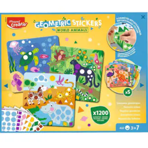 Geometric Stickers Maped Creative World Animals 3+